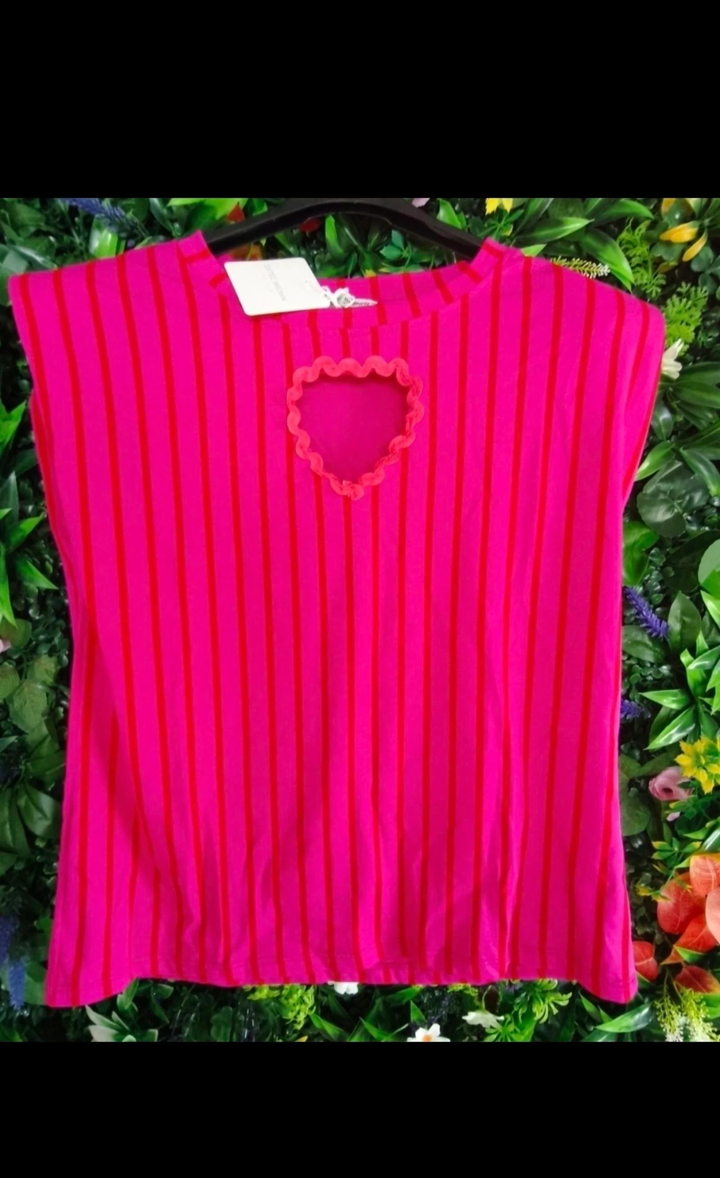 Tee shirt blouse rose découpe coeur TU 38 40 42 44 